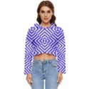 Illusion Waves Pattern Women s Lightweight Cropped Hoodie View1