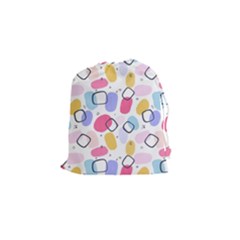 Abstract Multicolored Shapes Drawstring Pouch (small) by SychEva