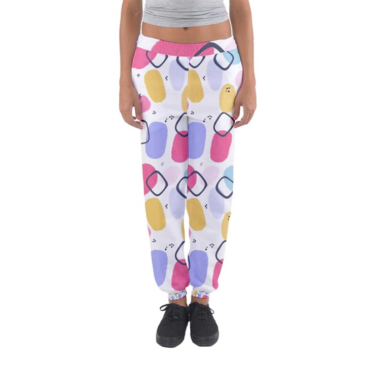 Abstract Multicolored Shapes Women s Jogger Sweatpants