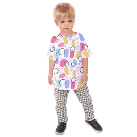 Abstract Multicolored Shapes Kids  Raglan Tee by SychEva