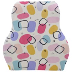 Abstract Multicolored Shapes Car Seat Velour Cushion  by SychEva