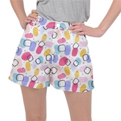 Abstract Multicolored Shapes Ripstop Shorts by SychEva