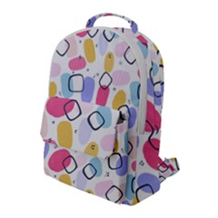 Abstract Multicolored Shapes Flap Pocket Backpack (large) by SychEva