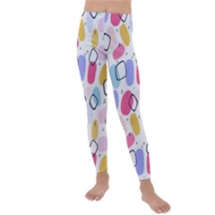 Abstract Multicolored Shapes Kids  Lightweight Velour Leggings by SychEva