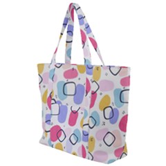 Abstract Multicolored Shapes Zip Up Canvas Bag by SychEva