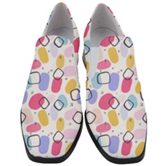 Abstract Multicolored Shapes Women Slip On Heel Loafers by SychEva