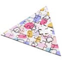 Abstract Multicolored Shapes Wooden Puzzle Triangle View2