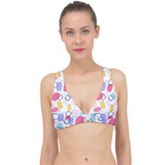 Abstract Multicolored Shapes Classic Banded Bikini Top by SychEva