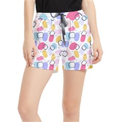 Abstract Multicolored Shapes Runner Shorts by SychEva