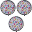 Abstract Multicolored Shapes Mini Round Pill Box (Pack of 3) View1