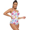 Abstract Multicolored Shapes Retro Full Coverage Swimsuit View3