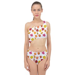 Watercolor Autumn Leaves Spliced Up Two Piece Swimsuit by SychEva