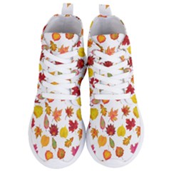 Watercolor Autumn Leaves Women s Lightweight High Top Sneakers by SychEva