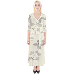 Lemon Balm Quarter Sleeve Wrap Maxi Dress by Limerence