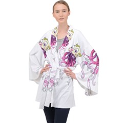 Carnie Squid Long Sleeve Velvet Kimono 