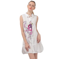 Carnie Squid Sleeveless Shirt Dress by Limerence