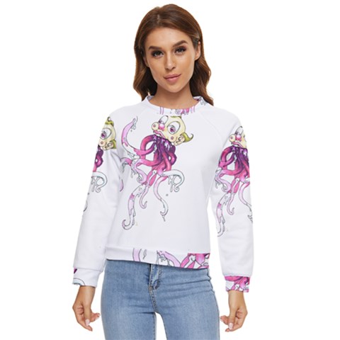 Carnie Squid Women s Long Sleeve Raglan Tee by Limerence