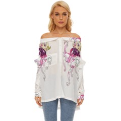 Carnie Squid Off Shoulder Chiffon Pocket Shirt