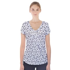 Geometric City Short Sleeve Front Detail Top by SychEva