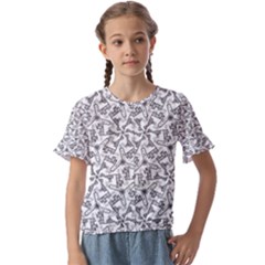 Geometric City Kids  Cuff Sleeve Scrunch Bottom Tee