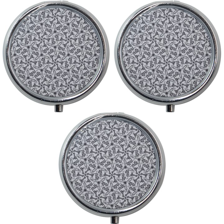 Geometric City Mini Round Pill Box (Pack of 3)