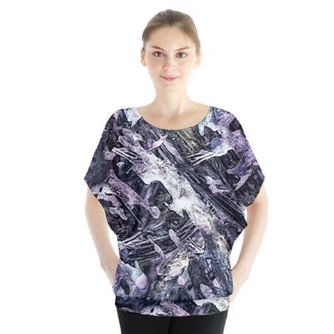 Reticulated Nova Batwing Chiffon Blouse by MRNStudios