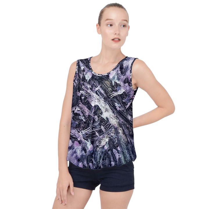 Reticulated Nova Bubble Hem Chiffon Tank Top