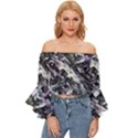 Reticulated Nova Off Shoulder Flutter Bell Sleeve Top View1