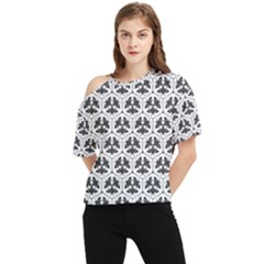 Night Moths One Shoulder Cut Out Tee by SychEva