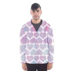 Multicolored Hearts Men s Hooded Windbreaker by SychEva