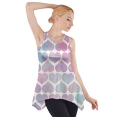 Multicolored Hearts Side Drop Tank Tunic by SychEva