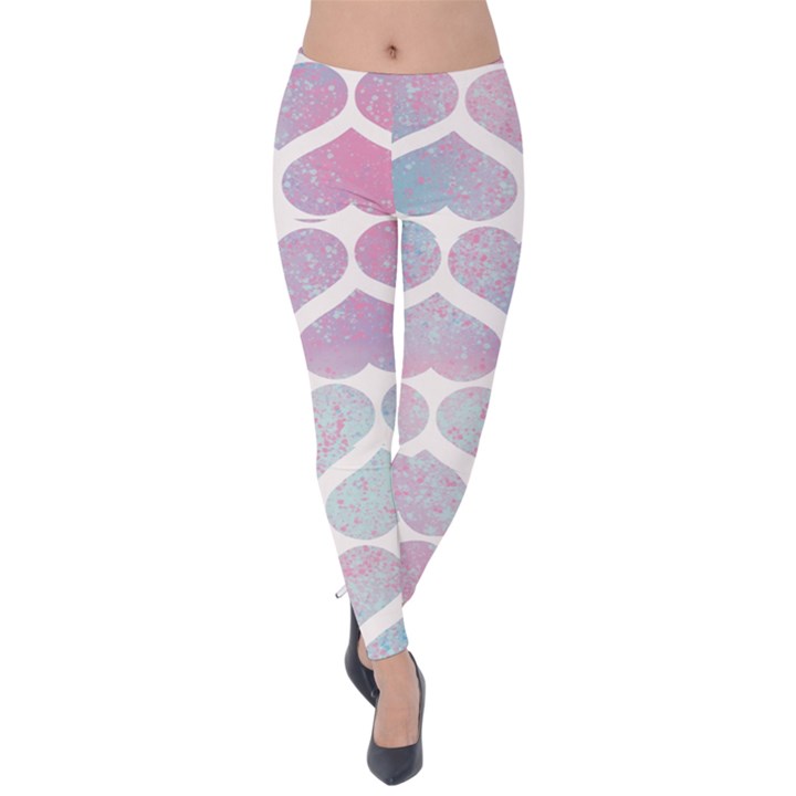 Multicolored Hearts Velvet Leggings