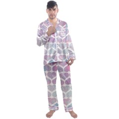 Multicolored Hearts Men s Long Sleeve Satin Pajamas Set by SychEva