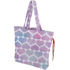 Multicolored Hearts Drawstring Tote Bag by SychEva