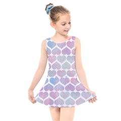 Multicolored Hearts Kids  Skater Dress Swimsuit by SychEva