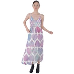 Multicolored Hearts Tie Back Maxi Dress by SychEva