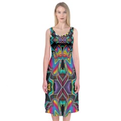 375 Chroma Digital Art Custom Kal00012 Midi Sleeveless Dress by Drippycreamart