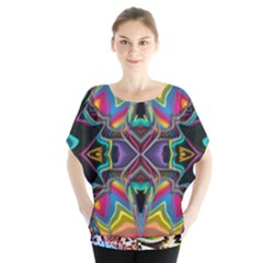 375 Chroma Digital Art Custom Kal00012 Batwing Chiffon Blouse