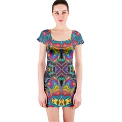 375 Chroma Digital Art Custom Kal00012 Short Sleeve Bodycon Dress by Drippycreamart