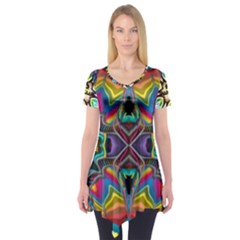 375 Chroma Digital Art Custom Kal00012 Short Sleeve Tunic  by Drippycreamart