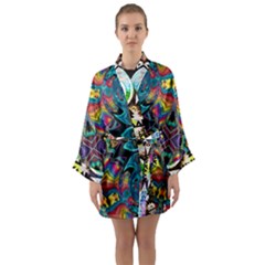 375 Chroma Digital Art Custom Kal00012 Long Sleeve Satin Kimono by Drippycreamart