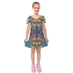 375 Chroma Digital Art Custom Kal00012 Kids  Short Sleeve Velvet Dress