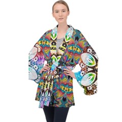 375 Chroma Digital Art Custom Kal00012 Long Sleeve Velvet Kimono  by Drippycreamart