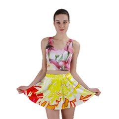 Red And Yellow Floral Mini Skirt by 3cl3ctix