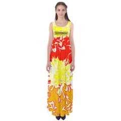 Red And Yellow Floral Empire Waist Maxi Dress by 3cl3ctix