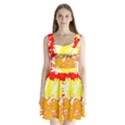 Red and Yellow Floral Split Back Mini Dress  View1