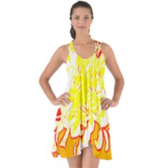 Red And Yellow Floral Show Some Back Chiffon Dress by 3cl3ctix