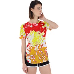 Red And Yellow Floral Perpetual Short Sleeve T-shirt