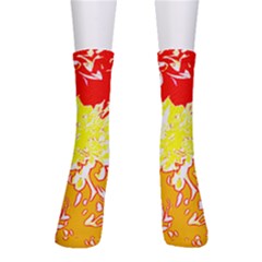 Red And Yellow Floral Men s Crew Socks by 3cl3ctix