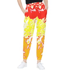 Red And Yellow Floral Tapered Pants by 3cl3ctix